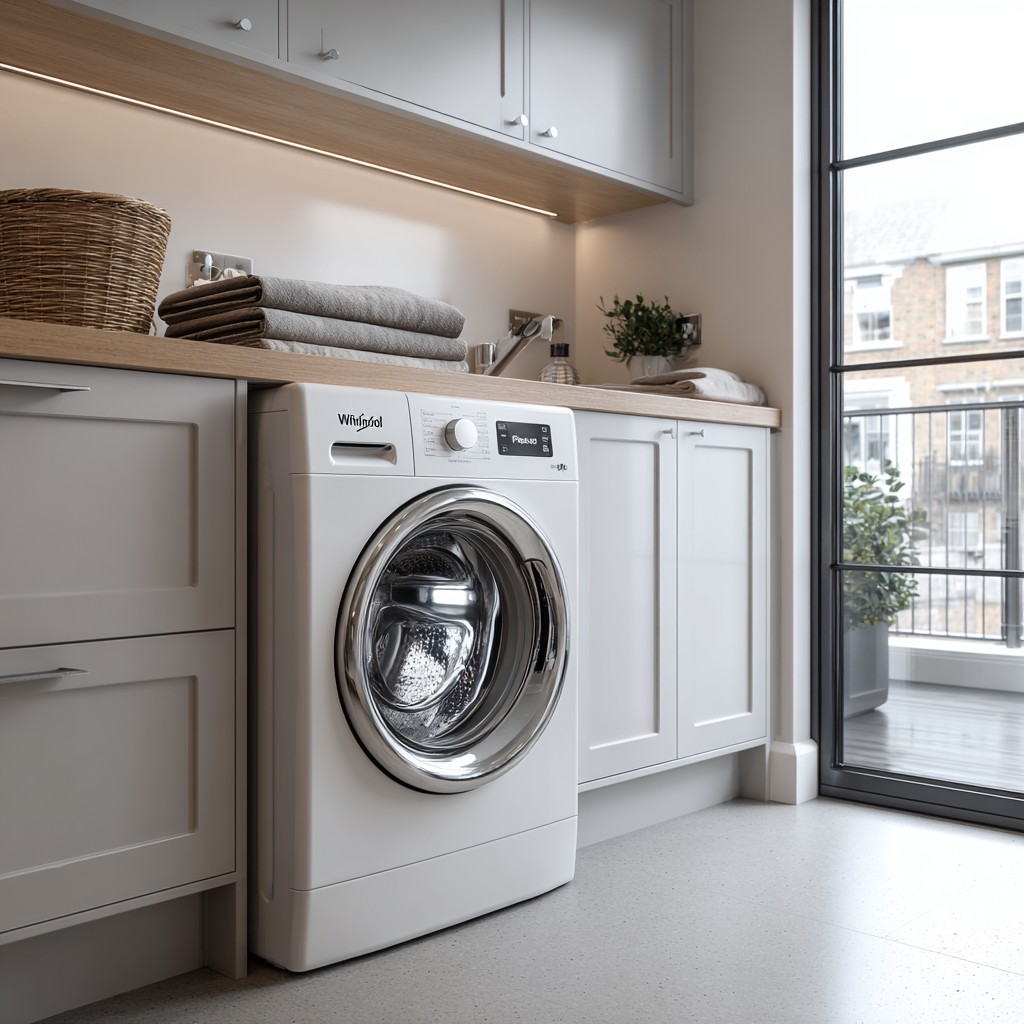 a washing machine in a London apartment